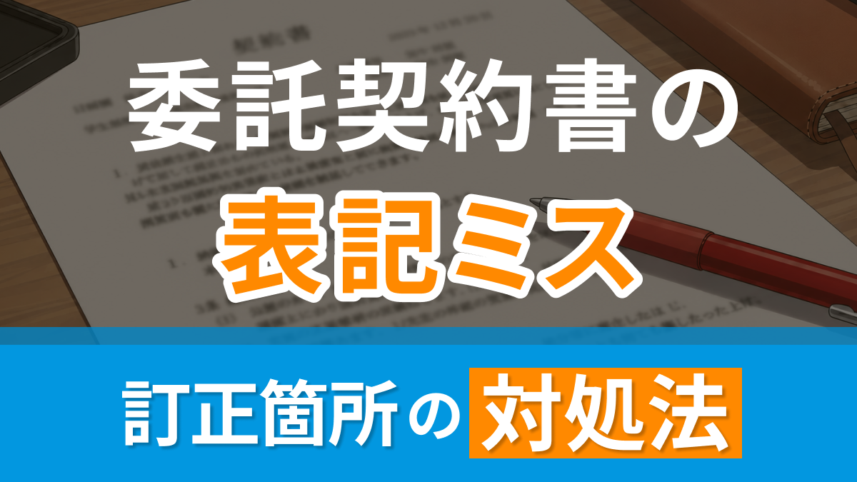 委託契約書の表記ミスはどうする？？